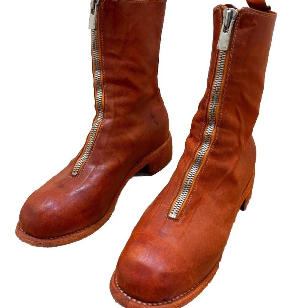 Guidi Front Zip PL2 Burnt Orange Mid Calf Boots